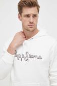 Бавовняна кофта Pepe Jeans Ryan чоловіча колір білий з капюшоном з аплікацією (3499243)