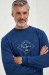 Бавовняна кофта Pepe Jeans чоловіча  з принтом колір блакитний Бавовняна кофта Pepe Jeans чоловіча  з принтом колір блакитний