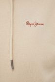 Бавовняна кофта Pepe Jeans чоловіча колір бежевий з капюшоном візерунок
