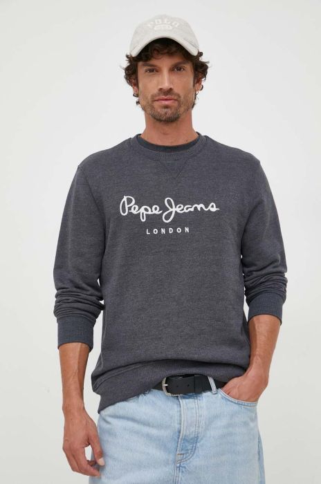 Кофта Pepe Jeans чоловіча колір сірий з аплікацією