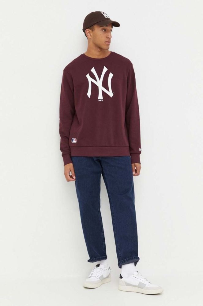 Кофта New Era чоловіча колір бордовий з принтом NEW YORK YANKEES фото 2