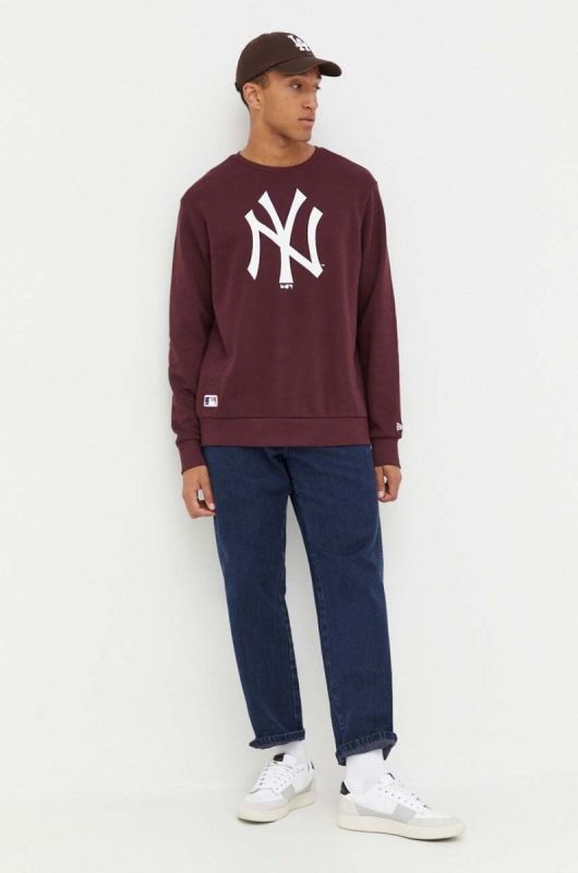 Кофта New Era чоловіча колір бордовий з принтом NEW YORK YANKEES фото 2