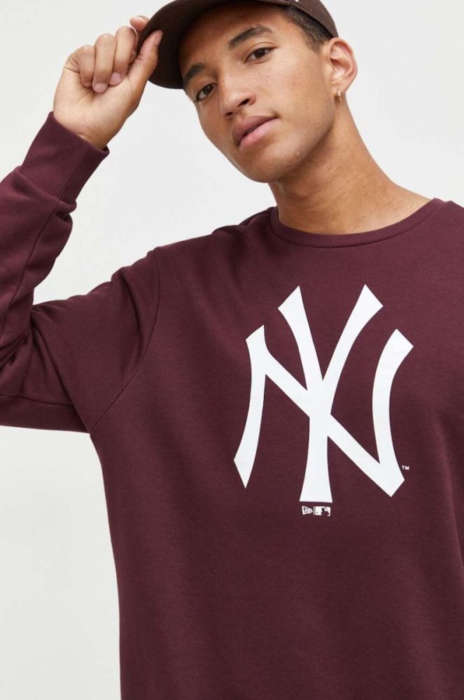 Кофта New Era чоловіча колір бордовий з принтом NEW YORK YANKEES фото 4