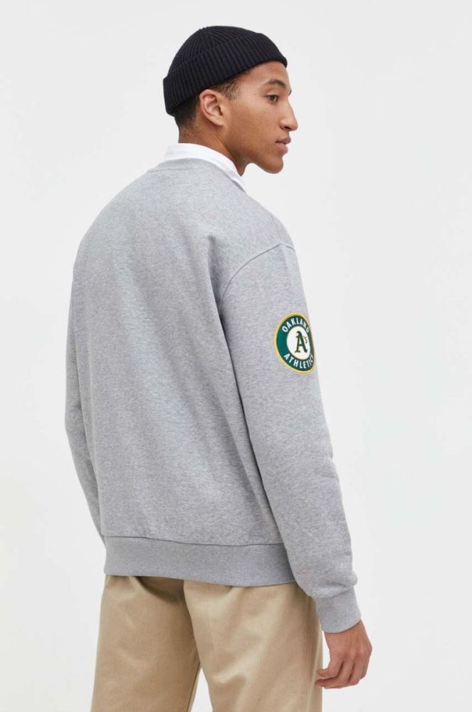 Кофта New Era чоловіча колір сірий меланж OAKLAND ATHLETICS фото 3