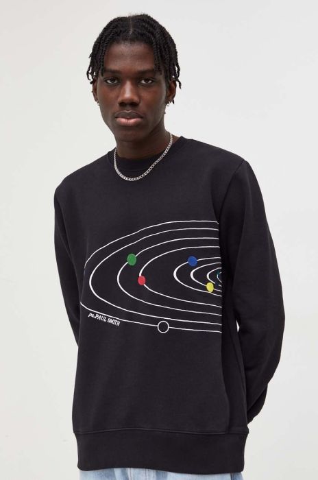 Бавовняна кофта PS Paul Smith чоловіча колір чорний з аплікацією (3546127)