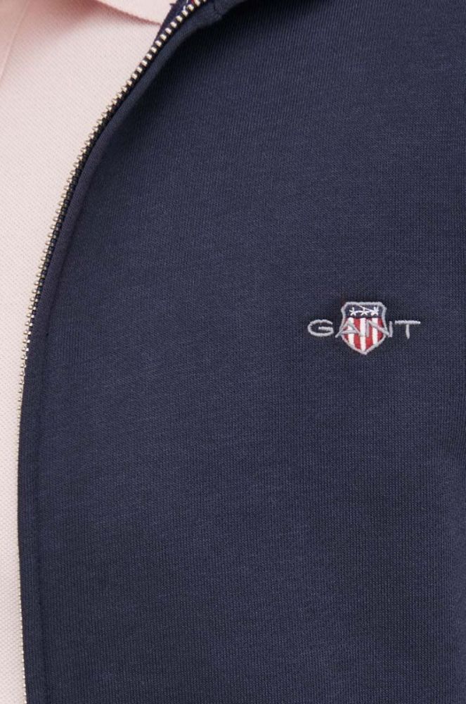 Кофта Gant чоловіча колір синій однотонна фото 5