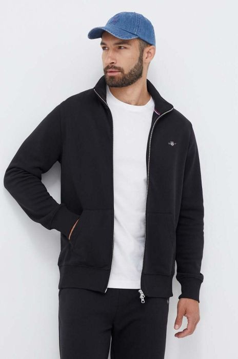 Кофта Gant чоловіча колір чорний однотонна (3341892)