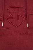 Кофта Gant чоловіча колір бордовий з капюшоном з аплікацією