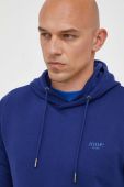Бавовняна кофта Joop! чоловіча колір синій з капюшоном однотонна
