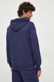 Бавовняна кофта United Colors of Benetton чоловіча колір синій з капюшоном однотонна (3453863)