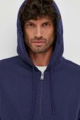 Бавовняна кофта United Colors of Benetton чоловіча колір синій з капюшоном однотонна (3453863)
