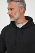 Бавовняна кофта United Colors of Benetton чоловіча колір чорний з капюшоном однотонна (3403332)