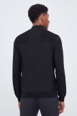 Светр з домішкою вовни Boss Green BOSS GREEN чоловічий колір чорний легкий півгольф