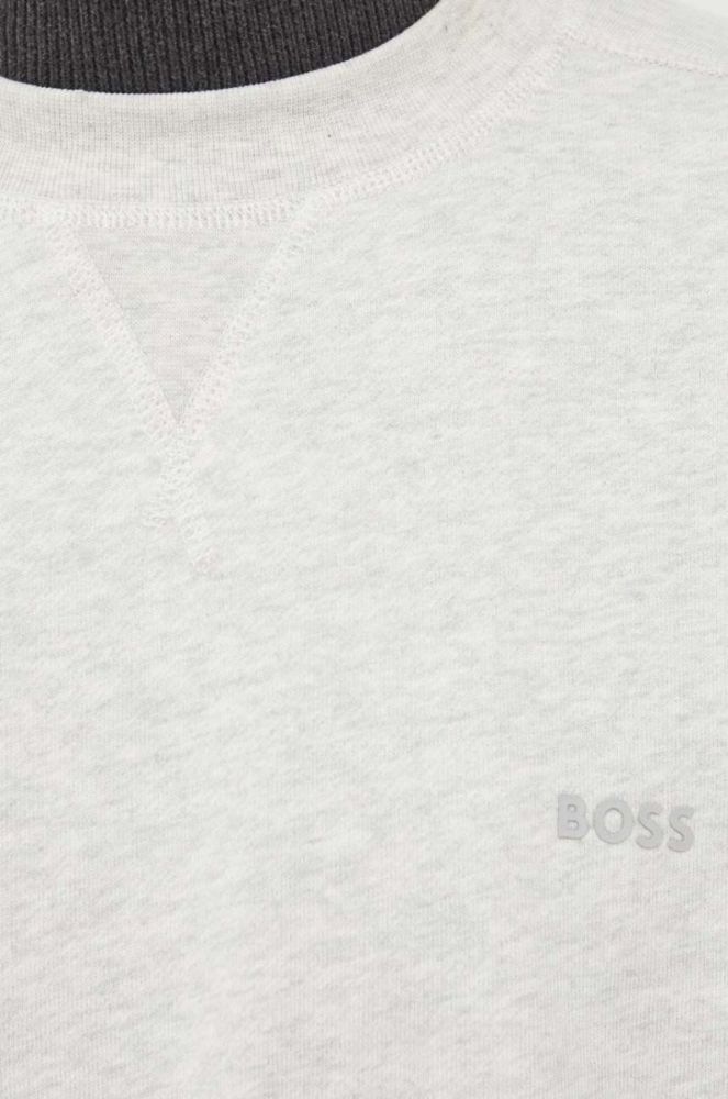 Бавовняна кофта Boss Orange BOSS ORANGE чоловіча колір сірий меланж фото 5