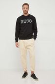 Бавовняна кофта Boss Orange BOSS ORANGE чоловіча колір чорний з аплікацією