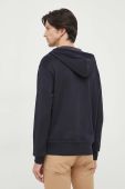 Бавовняна кофта Boss Orange BOSS ORANGE чоловіча колір синій з капюшоном однотонна