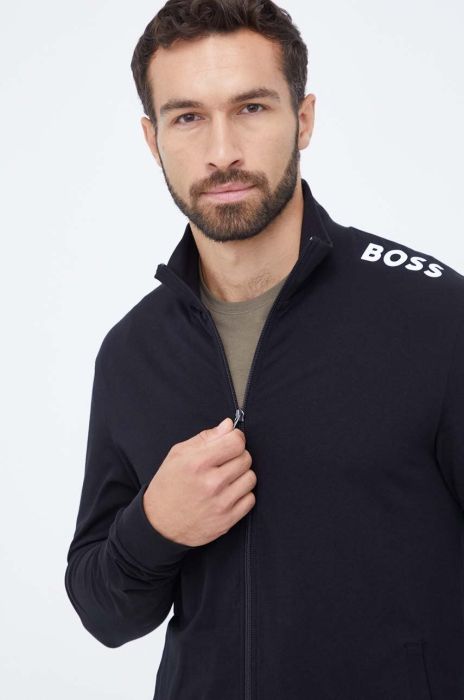 Кофта лаунж BOSS колір чорний з принтом (3506657)