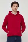 Кофта Tommy Hilfiger чоловіча колір бордовий з капюшоном однотонна
