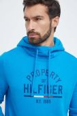 Кофта Tommy Hilfiger чоловіча колір зелений з капюшоном з принтом (3510116)