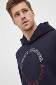 Кофта Tommy Hilfiger чоловіча колір синій з капюшоном з принтом (3492416)