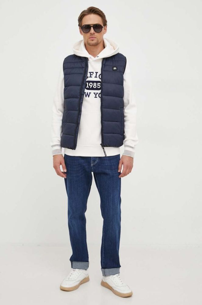 Кофта Tommy Hilfiger чоловіча колір білий з капюшоном з аплікацією (3570975) фото 2