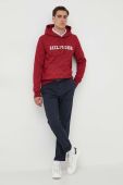 Кофта Tommy Hilfiger чоловіча колір бордовий з капюшоном візерунок (3403351)