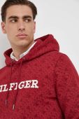 Кофта Tommy Hilfiger чоловіча колір бордовий з капюшоном візерунок (3403351)