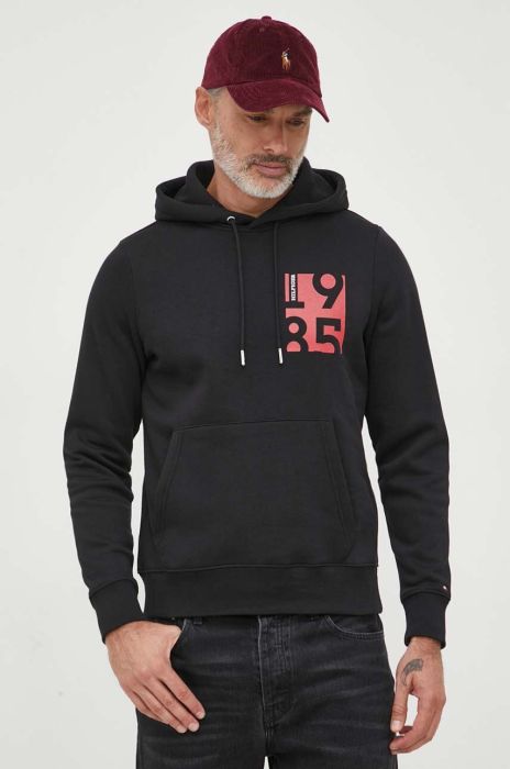 Кофта Tommy Hilfiger чоловіча колір чорний з капюшоном з принтом (3511419)