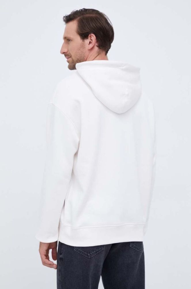 Кофта Tommy Hilfiger чоловіча колір бежевий з капюшоном з аплікацією (3519729) фото 3