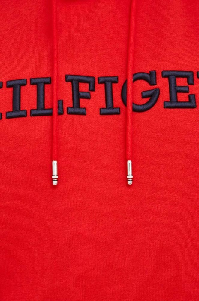 Кофта Tommy Hilfiger чоловіча колір червоний з капюшоном з аплікацією (3519719) фото 5