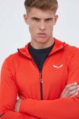 Спортивна кофта Salewa Pedroc Polarlite колір червоний з капюшоном однотонна