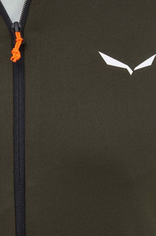 Спортивна кофта Salewa Puez Polarlite колір зелений однотонна фото 5