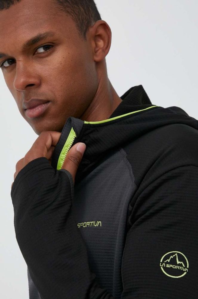 Спортивна кофта LA Sportiva Upendo Hoody колір чорний з капюшоном однотонна фото 4