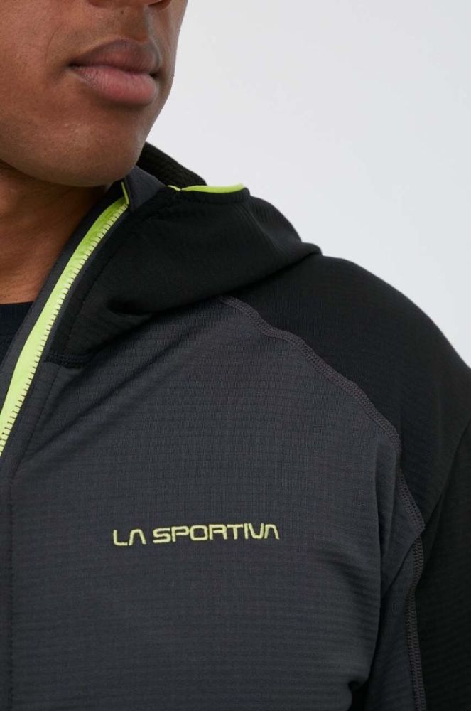 Спортивна кофта LA Sportiva Upendo Hoody колір чорний з капюшоном однотонна фото 5
