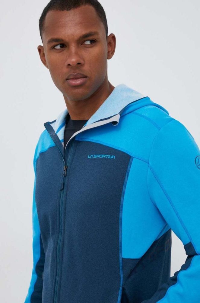 Спортивна кофта LA Sportiva Cosmic Hoody колір синій з капюшоном візерунок фото 4