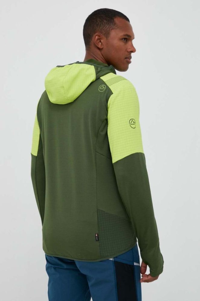 Спортивна кофта LA Sportiva Session Tech Hoody колір зелений з капюшоном візерунок фото 3