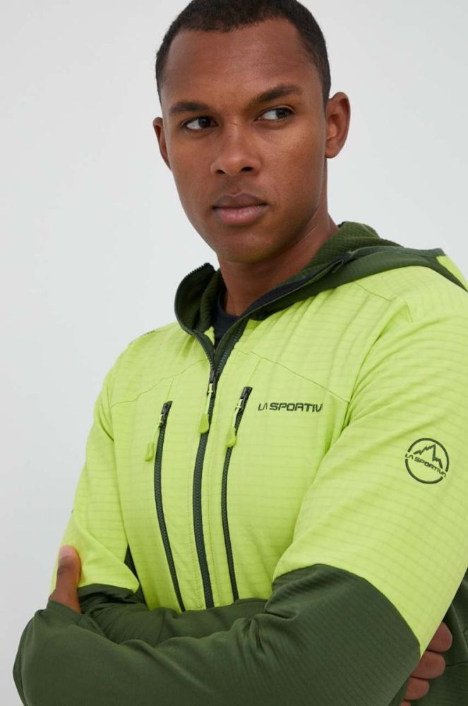 Спортивна кофта LA Sportiva Session Tech Hoody колір зелений з капюшоном візерунок фото 4