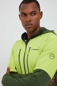 Спортивна кофта LA Sportiva Session Tech Hoody колір зелений з капюшоном візерунок