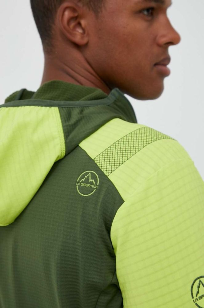 Спортивна кофта LA Sportiva Session Tech Hoody колір зелений з капюшоном візерунок фото 5