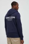 Бавовняна кофта Tommy Jeans чоловіча колір синій з капюшоном з принтом (3418776) Бавовняна кофта Tommy Jeans чоловіча колір синій з капюшоном з принтом (3418776)