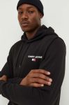 Бавовняна кофта Tommy Jeans чоловіча колір чорний з капюшоном з принтом (3418766) Бавовняна кофта Tommy Jeans чоловіча колір чорний з капюшоном з принтом (3418766)