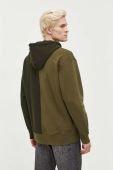Бавовняна кофта Tommy Jeans чоловіча колір зелений з капюшоном з аплікацією (3559430)
