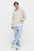 Бавовняна кофта Tommy Jeans чоловіча колір бежевий з капюшоном з аплікацією (3632629)