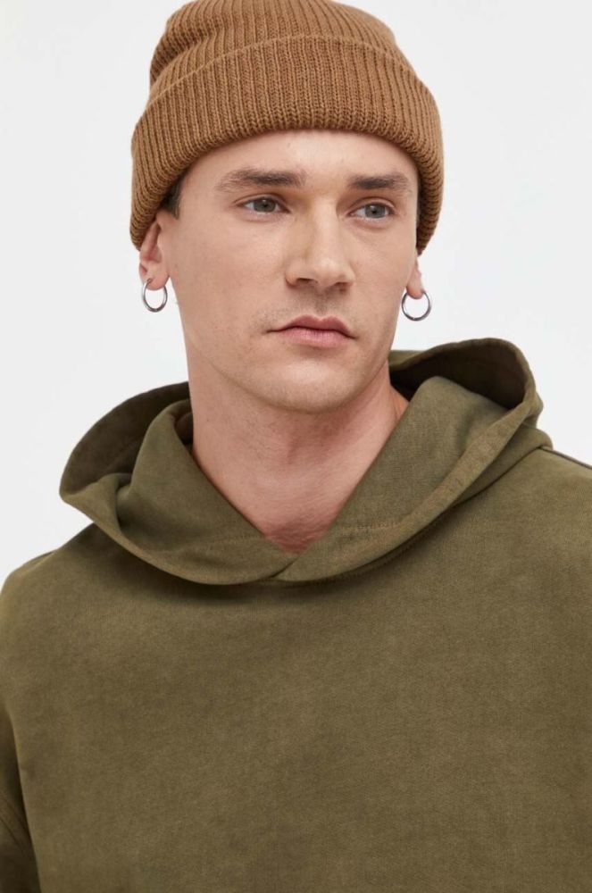 Бавовняна кофта Tommy Jeans чоловіча колір зелений з капюшоном з аплікацією (3632634) фото 4