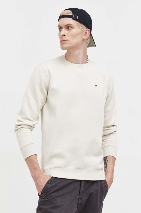 Кофта Tommy Jeans чоловіча колір бежевий однотонна (3414026)