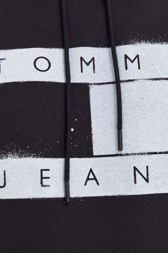 Кофта Tommy Jeans чоловіча колір чорний з капюшоном з принтом (3537419) фото 5