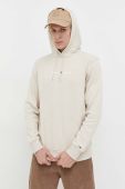 Кофта Tommy Jeans чоловіча колір бежевий з капюшоном з аплікацією (3540963)