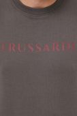 Бавовняна кофта Trussardi чоловіча колір сірий з принтом