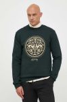 Бавовняна кофта Trussardi чоловіча колір зелений з принтом Бавовняна кофта Trussardi чоловіча колір зелений з принтом
