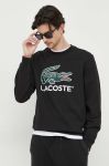 Бавовняна кофта Lacoste чоловіча колір чорний з принтом